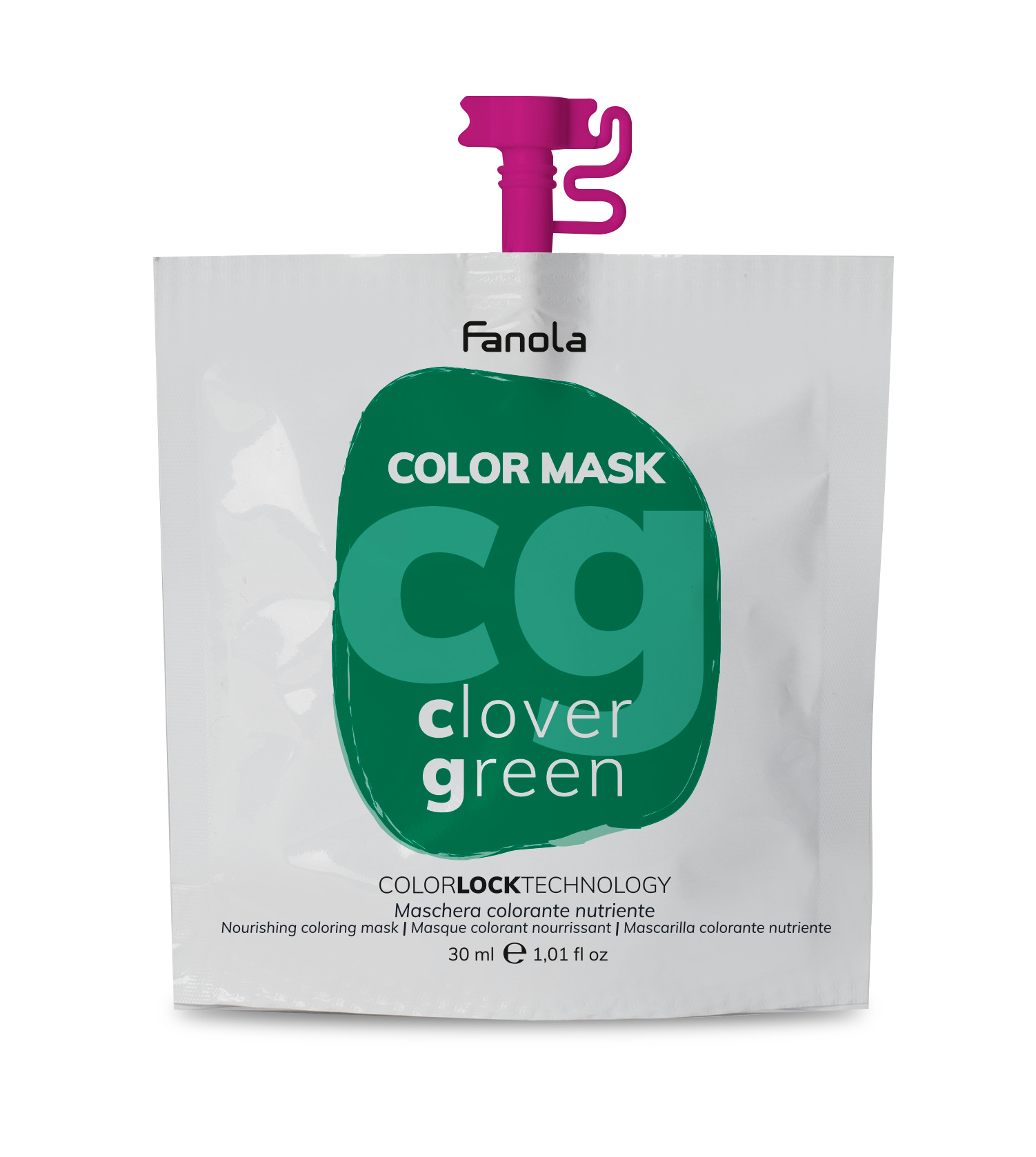 Fanola Color Mask Green — увлажняющая тонирующая маска для волос, 30 мл